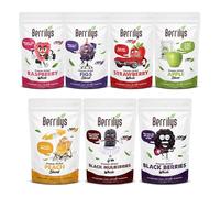 Berrilys Freeze Dried Flavour Bundle, Fig, Peach, Apple, Blackberry, Black Mulberry, Raspberry, Strawberry, Healthy Snack, No Added Sugar, Non-Gmo, Pack of 7, 25gr each