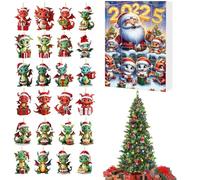 Berriphonia Advent Countdown Calendar - 24Days of Holiday Counosaur Dinosaur Calendars - 2D Flat Acrylic Collectible Ornaments For Teens Transform Your Space By Using