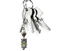 Berriphonia Charm Cat Phone Strap Wrist Strap for Bag - Anti-Lost Cat Accessory for Adult Phone Keys Handbag, Se référer au descriptif, Alloy + Acrylic, Refer to description
