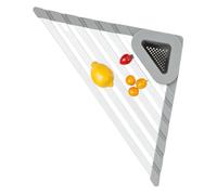 Berriphonia Dish Drying Rail for Sink, Corner Triangle Sink, Caddy Basket, Space-Saving Tray Organiser, Roll-Up Drain for Kitchen Worktop, Small Apartment, House Bowl Holder
