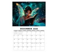 Berriphonia Fairy Calendar 2026, Decorative Wall Calendar - Daily Diary Artistic Art Fantasy for Home, Living Room, Bedroom, Kitchen, Office