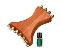 Berriphonia Gua Sha Face Massage Tool - Copper and Wood Face Massager Beauty Tool - Jaw Contour Firming Gua Sha | For Home, Work, Travel, Morning and Evening, Women, Mothers