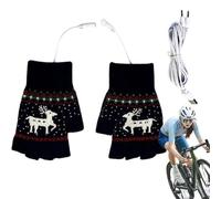 Berriphonia Heated Fingerless Gloves, USB Heat Mittens | Heated Work Gloves for Women | for Office, Cycling, Outdoor Jogging, Winter Camping, Daily Commuting, Driving, Writing