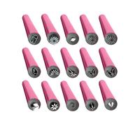 Berriphonia Nail Flower Stamp Pen, Nail Stamp Tool, 15 x Nail Tools with 6 Different Artistic Patterns - Flower Shaped Nail Pen, Nail Art Pointing Tools