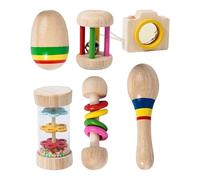 Berriphonia Pets Play Teeth Grinding - Rabbit Toy, Rabbit Toys for Rabbits Indoors | 6X Colorful Wooden Chew Toys, Bite Resistant Hamster,