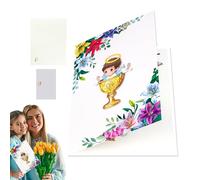 Berriphonia Pop-up Baby Shower Cards | Christening Cards with Angel Motif | Christening Gift for Baby Shower for Girls Parents Family Godparents
