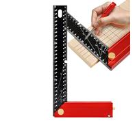 Berriphonia Precision Square - Precise Ruler 30 cm Metric and Imperial | Adjustable Construction Square for Carpentry Measuring Construction DIY Metal Hardware Drawing