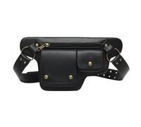 Berriphonia Renaissance Belt Bag - Multi-Pocket Bag with Adjustable Waist Strap - Renaissance Messenger Bag | for Men Pirate Costume Cosplay Race Festival Travel Women, Black, Se référer au descriptif