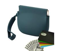 Berriphonia Small Silicone Pouch - 10.4x8cm Wired Earbud, Portable Purse, Mini Cosmetic Storage Bag | Women Travel Organizer Uses for Lipstick Change Accessories Pocket Coin Carrying Daily Handbag