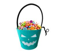 Berriphonia Trick or Treat Basket | Glow in The Dark Halloween Treating Baskets - Fluorescent Luminous Party Favor Supplies for Toys Goodies Snacks Party Decorations