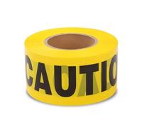 Berry 100 Meter Caution Warning Tape - Yellow, 3Inch Barrier Tape, Non-adhesive Caution Tape for Marks off Dangerous Areas or Zones, Construction Sites, Roads, Working Zones, etc
