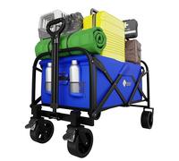 Berry 100L Festival Trolley on Wheels | Folding Trolley with Wheels | 220lbs Collapsible Foldable Wagon Trolly for Beach Festivals Garden Picnic Shopping Fishing & Camping - Blue