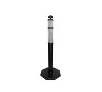 Berry 110CM Delineator Post with T-Top | 44" Traffic Safety Bollard with Rubber Base | Reflective Black Traffic Post for Roadside, Parking Lot, Driveway, Construction Sites - 1 Post