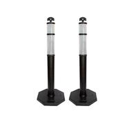 Berry 110CM Delineator Post with T-Top | 44" Traffic Safety Bollard with Rubber Base | Reflective Black Traffic Post for Roadside, Parking Lot, Driveway, Construction Sites - 2 Posts