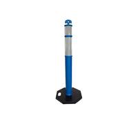 Berry 110CM Delineator Post with T-Top | 44" Traffic Safety Bollard with Rubber Base | Reflective Blue Traffic Post for Roadside, Parking Lot, Driveway, Construction Sites - 1 Post