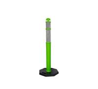 Berry 110CM Delineator Post with T-Top | 44" Traffic Safety Bollard with Rubber Base | Reflective Green Traffic Post for Roadside, Parking Lot, Driveway, Construction Sites - 1 Post
