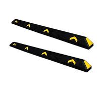 Berry 183CM Heavy Duty Parking Wheel Stop | Recycled PVC Car Stopper with Reflective Strips | Parking Curb for Car, RV, Truck | Long Wheel Stop Block for Garage, Driveway, Car Parks (Set of 2)