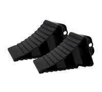 Berry 2 Pcs Wheel Chock Small - Black, Portable Wheel Stop, Plastic Wheel Wedge with Handles, Lightweight Tyre Saver Brake Stoppers