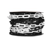 Berry 20 Meter 8MM Plastic Barrier Chain | Safety Chain for Crowd Control, Construction Zones, Hazard Marking & Decorating | Reusable Temporary Fencing - Black & White