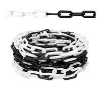 Berry 25 Meter Chain Barrier - White and Black | 8MM Thick Safety Chain Link | Durable Plastic Chain for Crowd Control, Construction Sites, Warehouses, Roads, Parking Zones