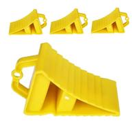 Berry 4Pcs Wheel Chock Small - Yellow | Portable Wheel Stop | Plastic Wheel Wedge with Handles