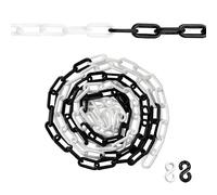 Berry 5Meter Plastic Barrier Chain - Black & White | 2" Durable Safety Chain Link | 8MM Safety Chain for Crowd Control, Road Safety, Construction, Warehouses, Gardens
