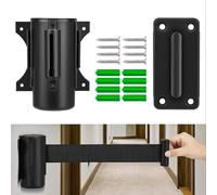 Berry 5Meter Queue Barrier Belt - Black | Wall-Mounted Retractable Belt Barrier | Security Crowd Control Tape for Door Entrances & Events | Safety Barrier with Screw Fixing Installation