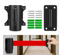 Berry 5Meter Queue Barrier Belt - Red | Wall-Mounted Retractable Belt Barrier | Security Crowd Control Tape for Door Entrances & Events | Black Body with Screw Fixing Installation
