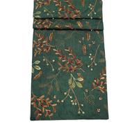 Berry Beads Christmas Embroidered Winter Foliage and Beadwork Table Runner - 14" x 75"