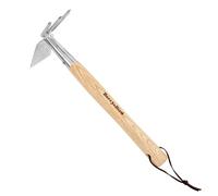 Berry&Bird 2IN1 Hand Hoe and Cultivator, Stainless Steel Garden Hand Tiller and Pickaxes with Wooden Handle, 14''/37cm Weeding Hoe for Digging, Loosening Soil, Cultivating, Planting