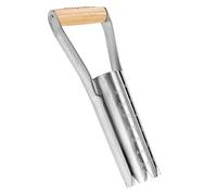 Berry&Bird Stainless Steel Bulb Planter with 6in/15cm Depth Mark, Garden Bulb Transplanter Tool with Wooden Handle, Release Tool for Transplanting Digging Planting Flowers