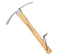 Berry&Bird Stainless Steel Pick Axe, Heavy Duty Gardening Pickaxe with Ergonomic Ash Wooden Handle, Leather Lanyard & Diamond-Shaped, Mattock Hoe for Digging, Loosening Soil, Transplanting