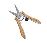 Berry&Bird Wooden Handle Floral Shears, Pointed Blade Gardening Hand Secateurs, Stainless Steel Precision Pruning Clippers, Small Garden Pruners, Bonsai Snips, Herb Trimming Scissors