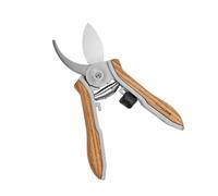 Berry&Bird Wooden Handle Mini Pruning Shears, Curved Blade Stainless Steel Hand Garden Scissors, Gardening Snips, Small Pruners for Cutting Grass, Bonsai, Flowers, Trimming Plant Secateurs Clippers