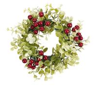 Berry Candle Ring Christmas Garland Plastic for Pillar Candles Decor | Bright Berries, Small Green Leaves, Reusable Seasonal Accent, Living Room Mantel Decor for Holiday Decorators