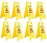 Berry Caution Wet Floor Sign - Durable Foldable Yellow A-Frame Safety Warning Sign, Ideal for Slippery Surfaces in Restaurants, Offices, and Public Areas - High Visibility, Pack of 8