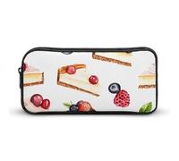 Berry Cheesecake Simple Pencil Case Big Capacity Pouch Box Travel Makeup Bag