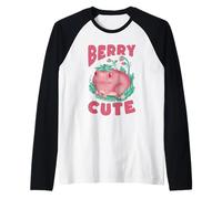 Berry Cute Strawberry Frog Kawaii Design Raglan Baseball Tee