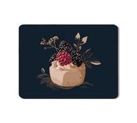 Berry Dish Drying Mats For Kitchen Counter, Vintage Floral Absorbent Rubber Dish Drainer Rack Mat, Elegant PU Leather Drying Pad For Kitchen Counter Coffee Bar Protector 18x24 Inch