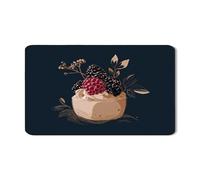 Berry Dish Drying Mats For Kitchen Counter, Vintage Floral Absorbent Rubber Dish Drainer Rack Mat, Elegant PU Leather Drying Pad For Kitchen Counter Coffee Bar Protector 12x20 Inch