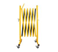 Berry Expandable Metal Barrier - 2.5Meter | Yellow Folding Safety Barrier with Caster Wheels | Portable Security Fence for Traffic Control, Schools, Malls, Warehouses, Construction & Public Spaces
