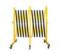 Berry Expandable Metal Barrier - 5 Meter | Yellow Folding Safety Barrier with Caster Wheels | Portable Security Fence for Traffic Control, Schools, Malls, Warehouses, Construction & Public Spaces