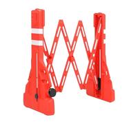 BERRY Expandable Safety Barrier 105cm Height, Extends to 2.3m, Red Heavy-Duty Concertina Barrier with Reflective Strips, Fillable Base, Carry Handle, Portable Indoor/Outdoor Crowd Control