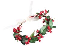 Berry Flower - Holly Leaf Headband | Festive Accessory with Red Berries, Green Foliage | Elegant Headpiece for Christmas Party, Wedding, Holiday Event, Photo