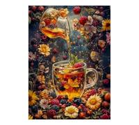 Berry Flower Tea Jigsaw Puzzle, 1000 Pcs Indoor Adult Game | 70x50cm Cardboard, Brain Workout, Smooth Surface Finish, Art Admirers, Stress Reduction