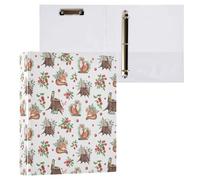 Berry Fox Bird Mushroom 3 D-Ring Binder A4 1 Pack with 200 Sheet for Kids School Supplies Women Men Office