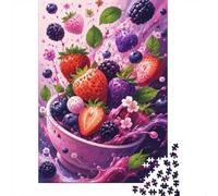 Berry Fruit 1000 Pieces Mini Jigsaw Puzzle for Adults | 52x38cm Cardboard, Puzzle Assembly, Young Adults, Living Room Decor, Brain Training