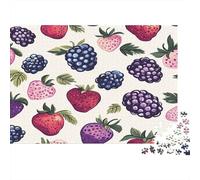 Berry Fruit Pattern 1000 Piece Jigsaw Puzzle 1000 Pieces Puzzle Game Paper Puzzle for Adults Fresh Illustration Style Relaxation Home Decor Gift 38x26cm/1000pcs