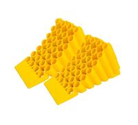 Berry Heavy Duty Wheel Chock with Anti-slip Steel Base | 45x 25CM Plastic Wheel Stop - Yellow | Portable Non-slip Parking Block | Honeycomb Tire Chock for Cars, Commercial Vehicles, Trucks - 2Pcs