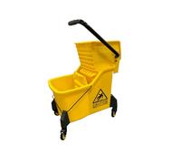 Berry Kentucky Mop Bucket with Wringer | 42L Mop Bucket on Wheels with Handle | Yellow Wringer Trolley with Caution Wet Floor Sign for Cleaning in Restaurants Hospitals Malls